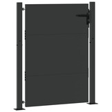vidaXL Tuinpoort met slot Zwart 105 x 130 cm Gepoedercoat staal