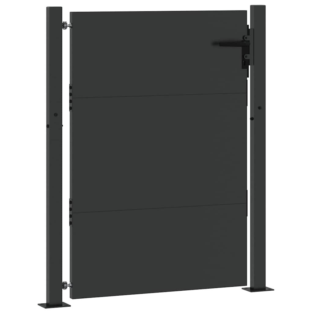 vidaXL Tuinpoort met slot Zwart 105 x 130 cm Gepoedercoat staal
