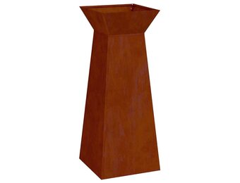vidaXL Pilaar Plantenbak Roestkleurig 40 x 40 x 100 cm weervast staal