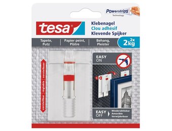 tesa Lijmspijkers Behang en Pleisterwerk - Verstelbaar - 2 kg - 2 Spijkers - Maat 2x 2,0kg