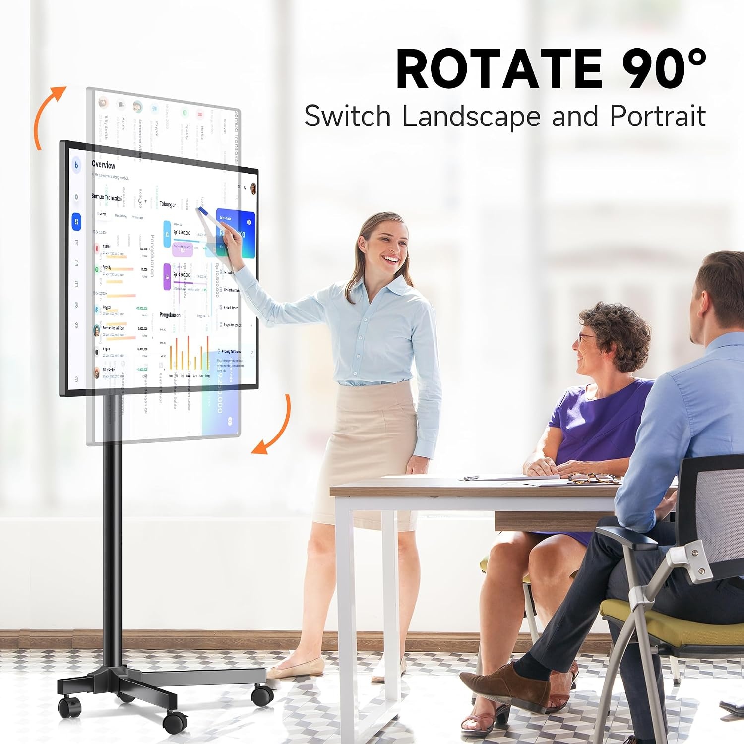 XINLEI Verrijdbare TV Standaard 13-50 inch - Draaibaar en Kantelbaar - Zwart