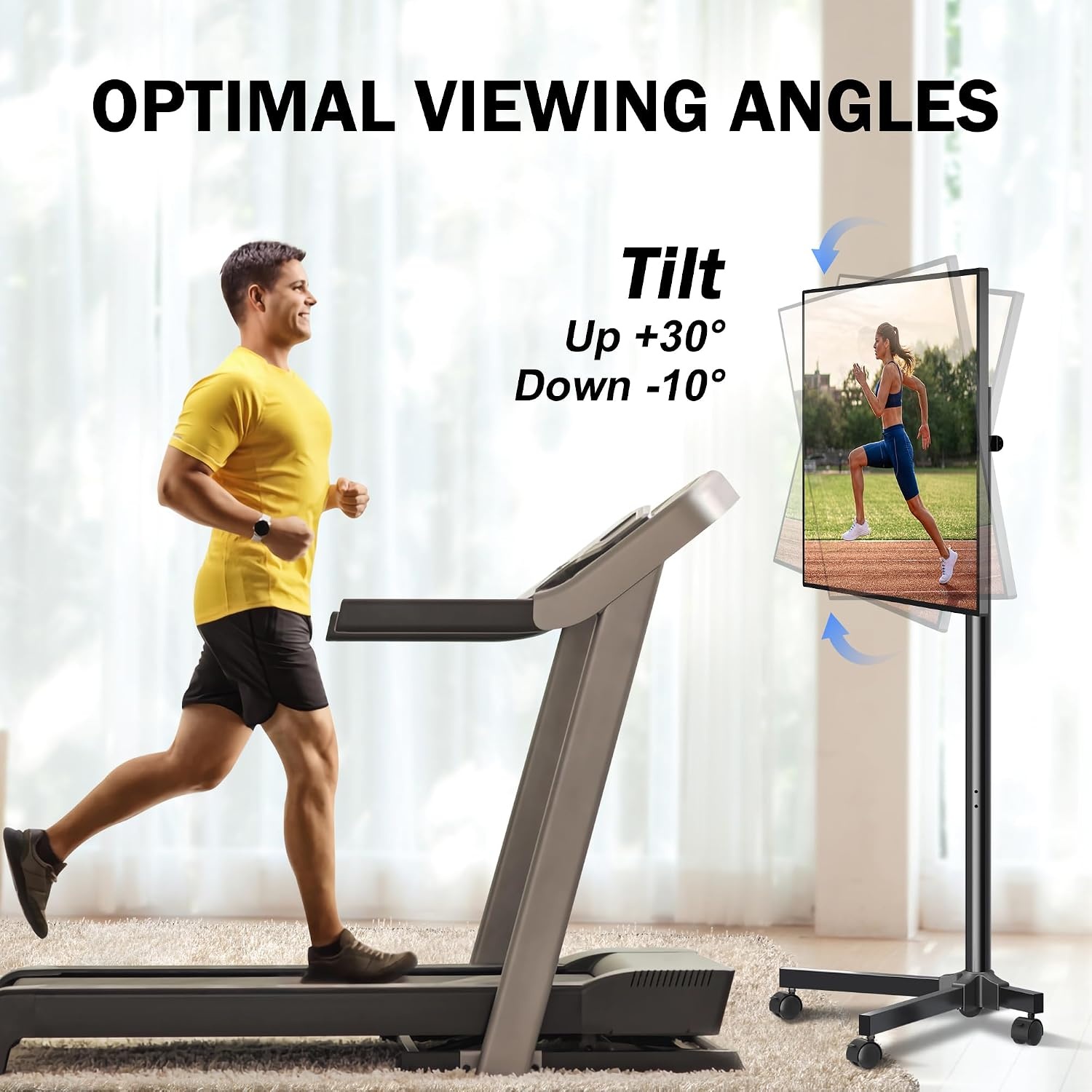XINLEI Verrijdbare TV Standaard 13-50 inch - Draaibaar en Kantelbaar - Zwart