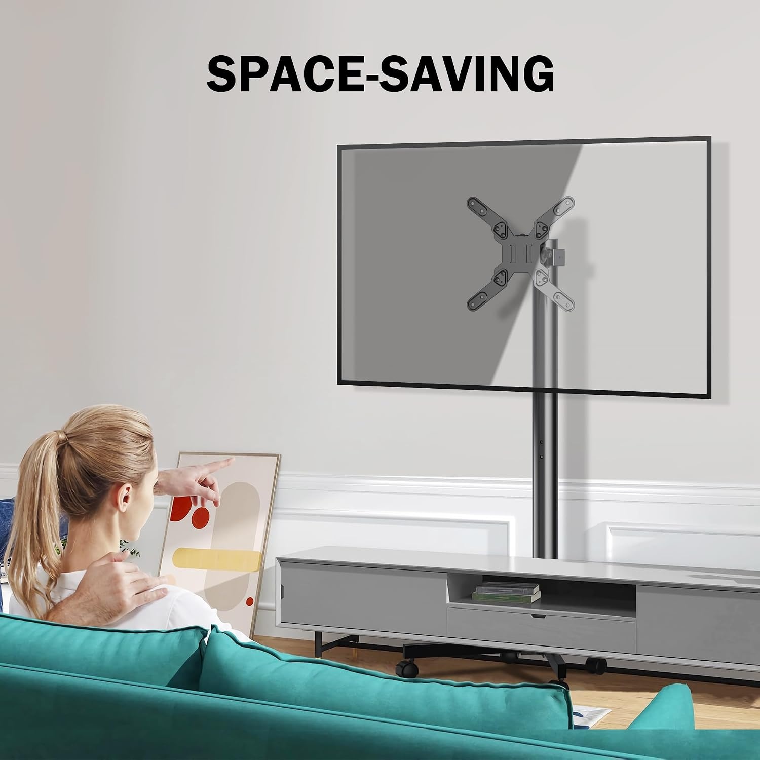 XINLEI Verrijdbare TV Standaard 13-50 inch - Draaibaar en Kantelbaar - Zwart