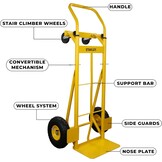 STANLEY Multifunctionele opvouwbare steekwagen en transportwagen, draagkracht 200/150 kg, SXWTD-MT519, staal - Maat SXWTD-MT519