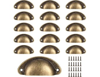 Schelpengreep, 16st, Brons, voor Kast & Lade