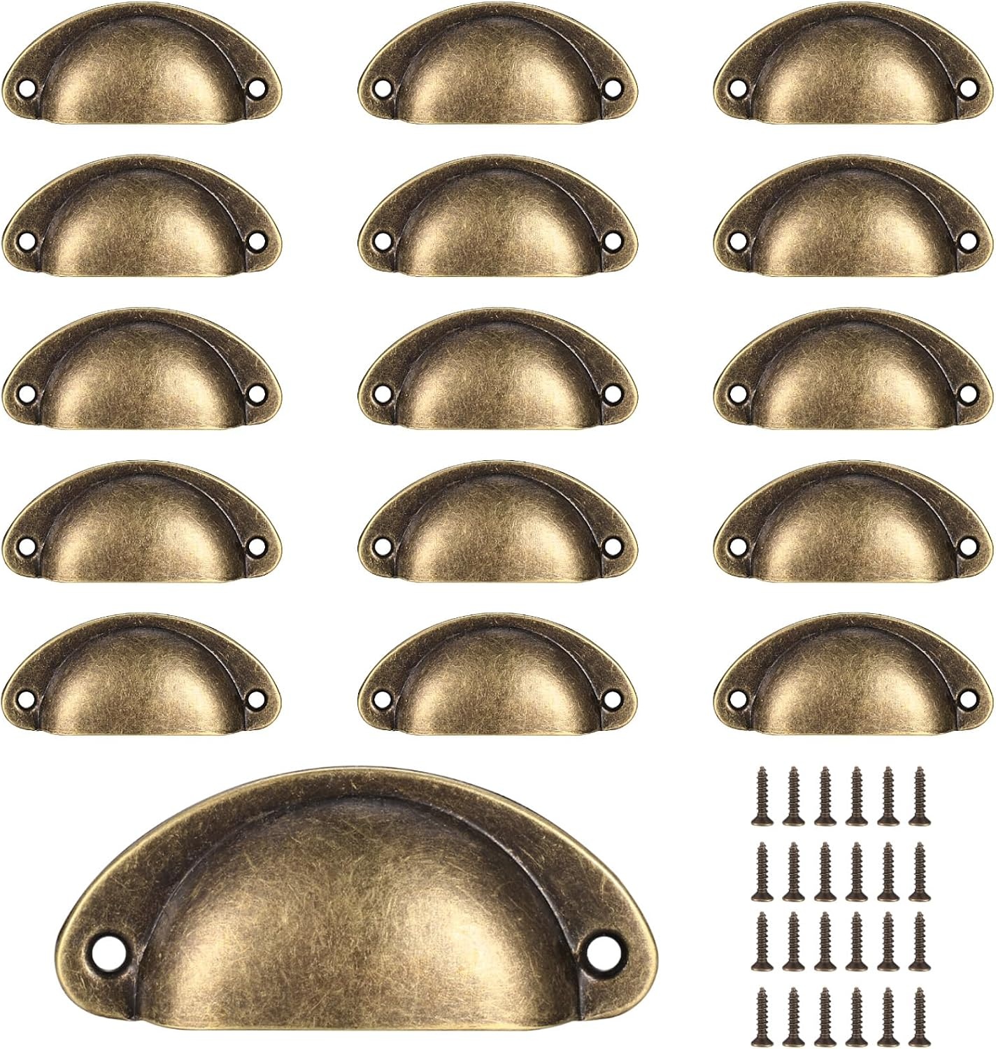 Schelpengreep, 16st, Brons, voor Kast & Lade
