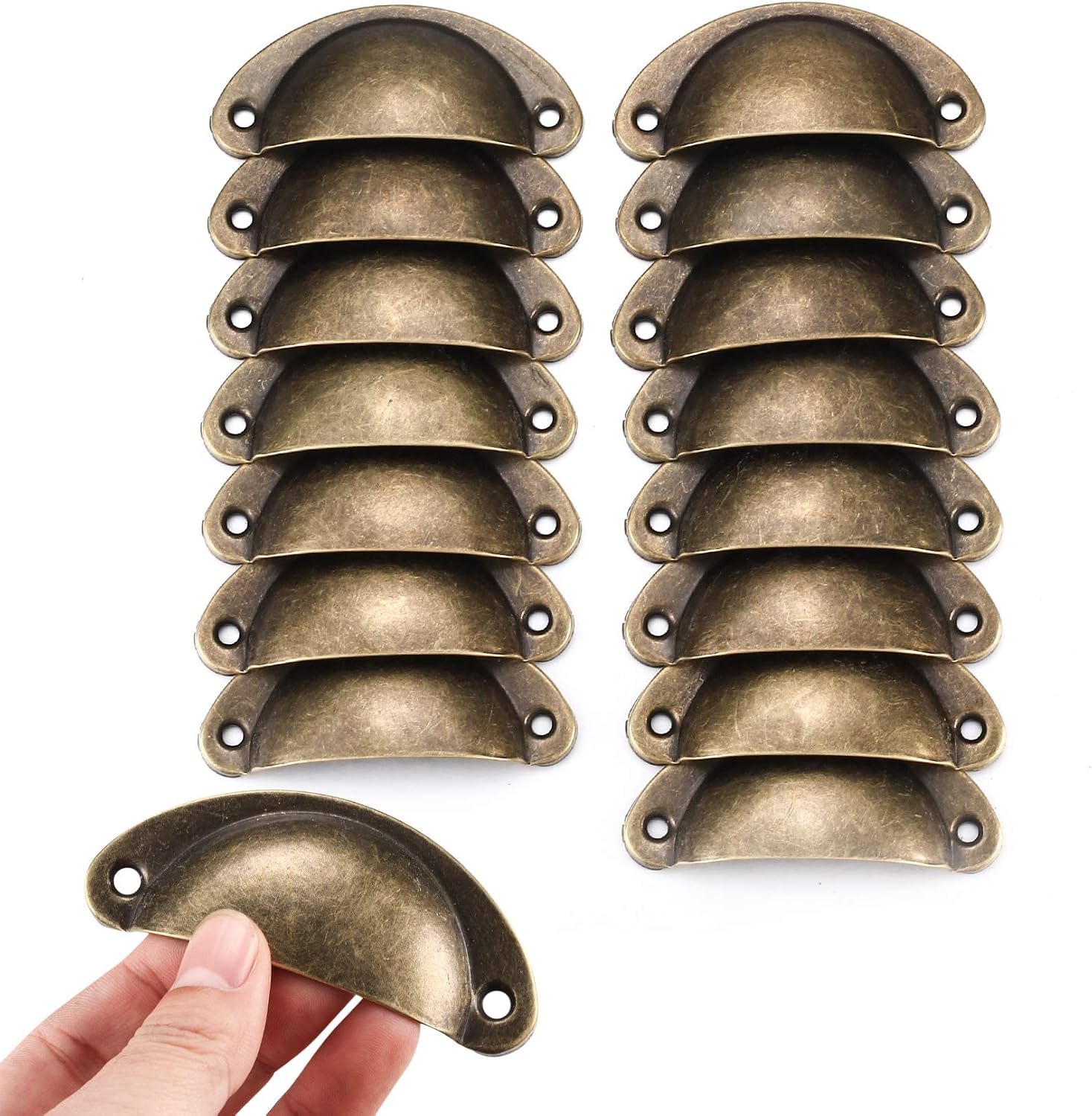 Schelpengreep, 16st, Brons, voor Kast & Lade
