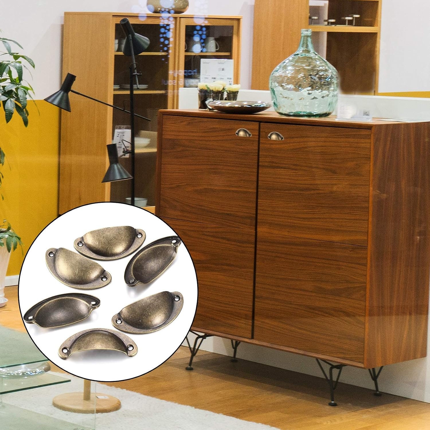 Schelpengreep, 16st, Brons, voor Kast & Lade