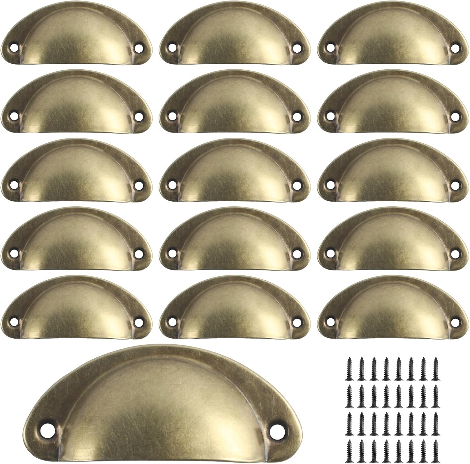Schelpengreep, 16st, Brons, voor Kast & Lade