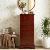 vidaXL Ladekast 7-Lade Bruin 45 x 35 x 100,5 cm Massief Mahoniehout
