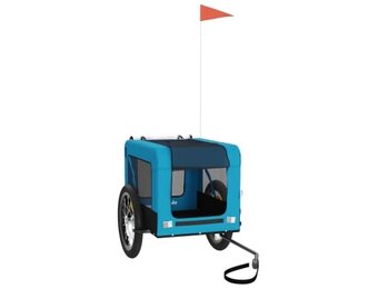 vidaXL Hondenfietstrailer oxford stof en ijzer blauw en zwart
