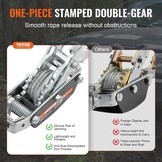 VEVOR Come Along Lier, 5 Ton (11 lbs) trekkracht capaciteit, 3,5 m stalen kabel, 3 haken, Heavy Duty Ratchet Power Puller Tool met dubbele versnellingen, Automotive Hijstoestel kabel trekker ideaal