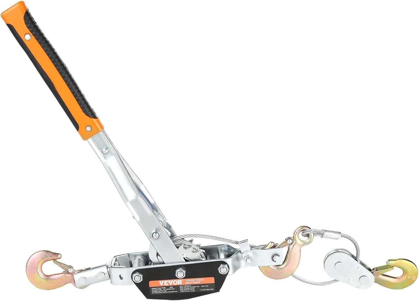VEVOR Come Along Lier, 5 Ton (11 lbs) trekkracht capaciteit, 3,5 m stalen kabel, 3 haken, Heavy Duty Ratchet Power Puller Tool met dubbele versnellingen, Automotive Hijstoestel kabel trekker ideaal