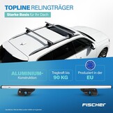 FISCHER 18096 Aluminium raildrager Topline L, afsluitbaar, voor fietsendrager, dakkoffer, skihouder, lengte: 1,20 m - Maat L (Lengte: 1,20 m)