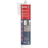 fischer Strukturacryl Premium DSA, korrelige afdichtingsmassa, scheur- en vulspatel voor binnen en buiten, voegmassa voor reparaties van ruwe oppervlakken, 310 ml, wit