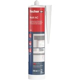 fischer Strukturacryl Premium DSA, korrelige afdichtingsmassa, scheur- en vulspatel voor binnen en buiten, voegmassa voor reparaties van ruwe oppervlakken, 310 ml, wit