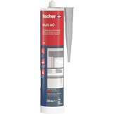 fischer Strukturacryl Premium DSA, korrelige afdichtingsmassa, scheur- en vulspatel voor binnen en buiten, voegmassa voor reparaties van ruwe oppervlakken, 310 ml, wit