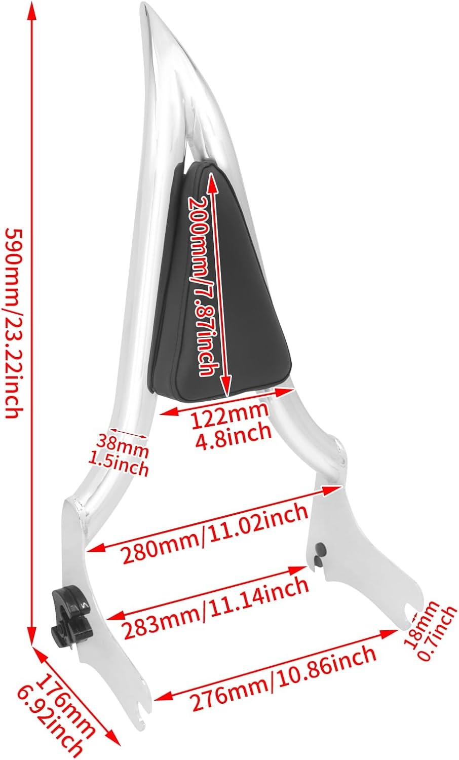 Motorfiets Sissy Bar Afneembare Achterpassagier Rugleuning Fit voor Harley Touring Road King Road Glide Street Glide 1997-2008 Chrome