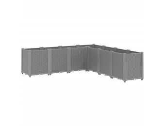 vidaXL Plantenbak 160x160x53 cm polypropeen lichtgrijs