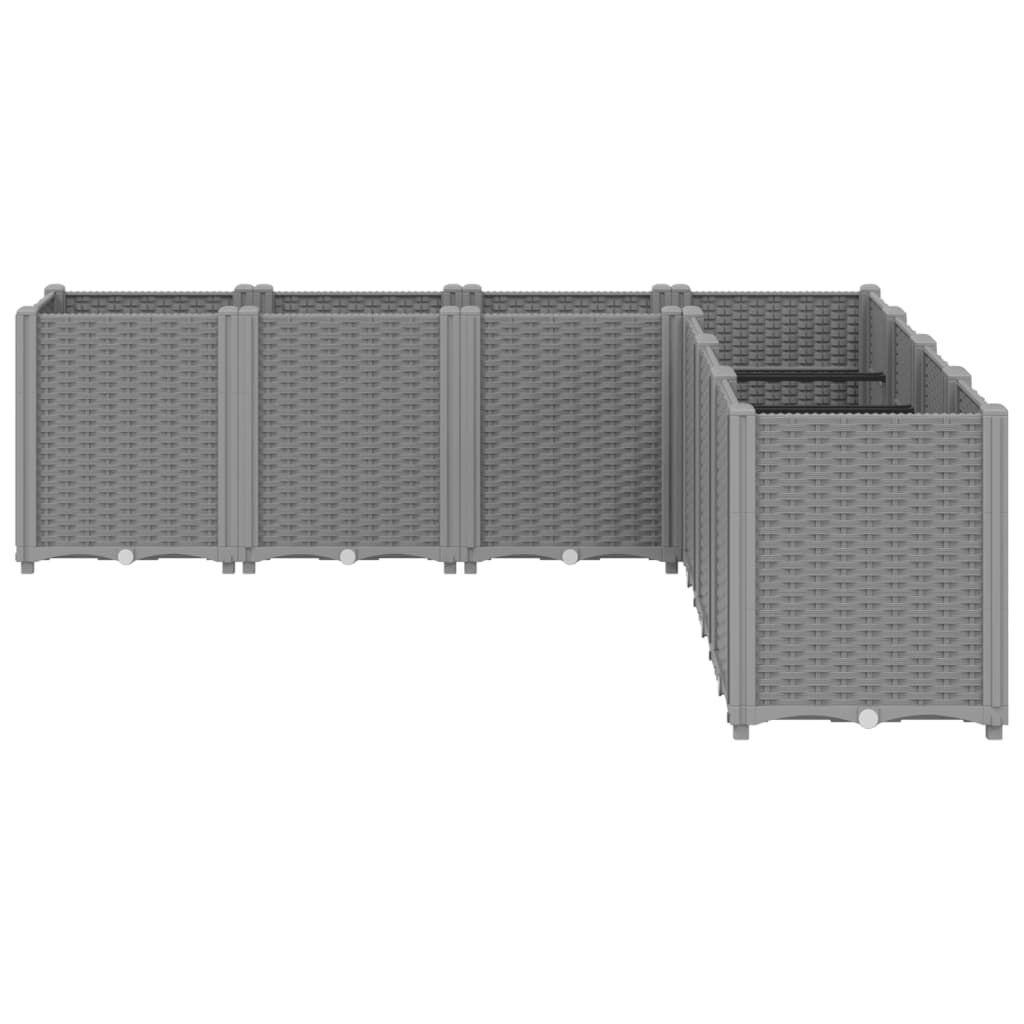 vidaXL Plantenbak 160x160x53 cm polypropeen lichtgrijs
