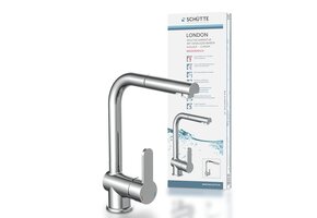 Keukenkraan met uittrekbare douche, chroom - 34% korting!