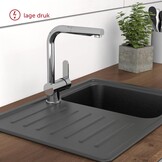 Keukenkraan met uittrekbare douche, chroom - 34% korting!