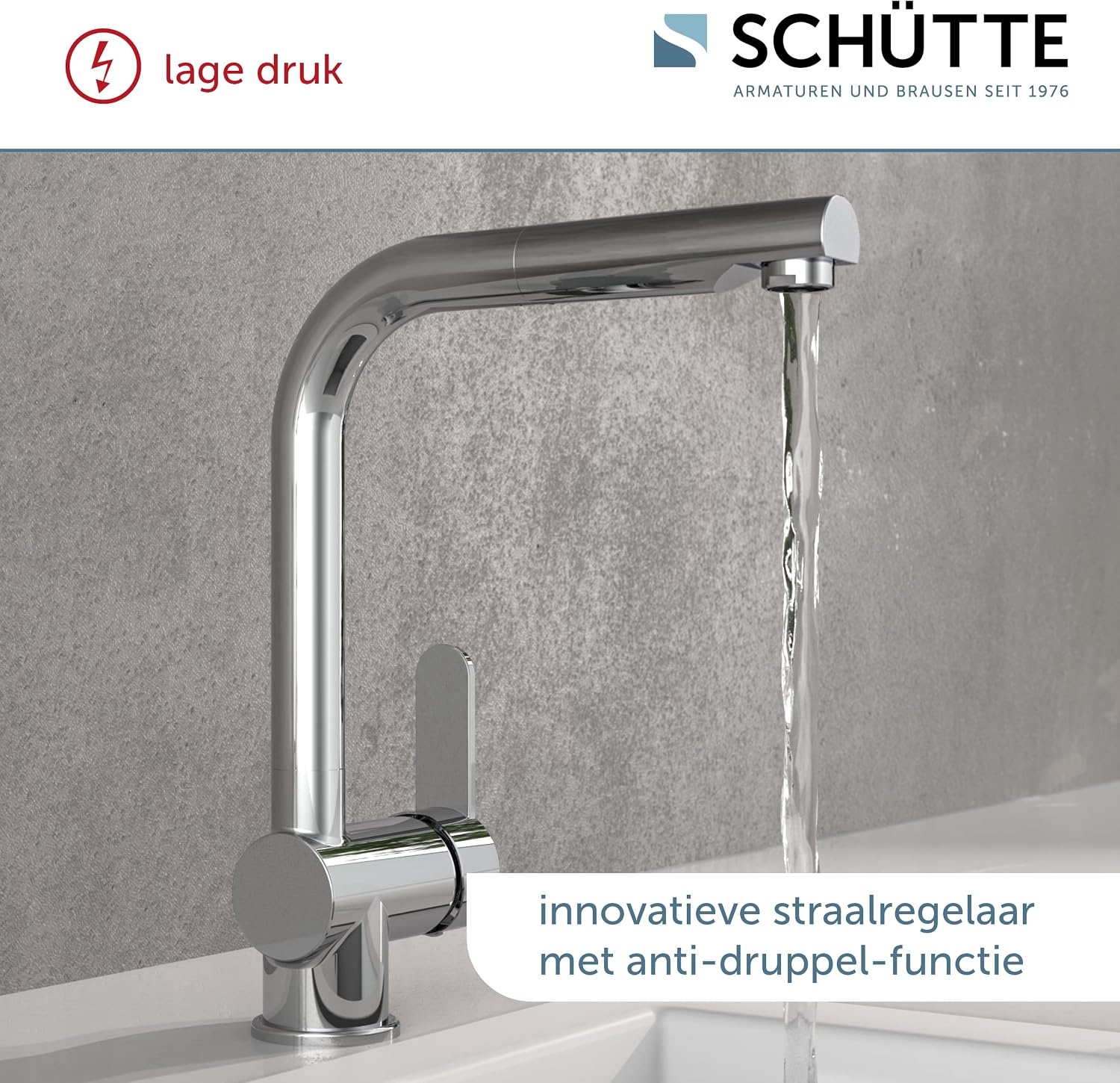 Keukenkraan met uittrekbare douche, chroom - 34% korting!