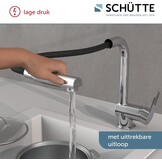 Keukenkraan met uittrekbare douche, chroom - 34% korting!