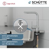 Keukenkraan met uittrekbare douche, chroom - 34% korting!