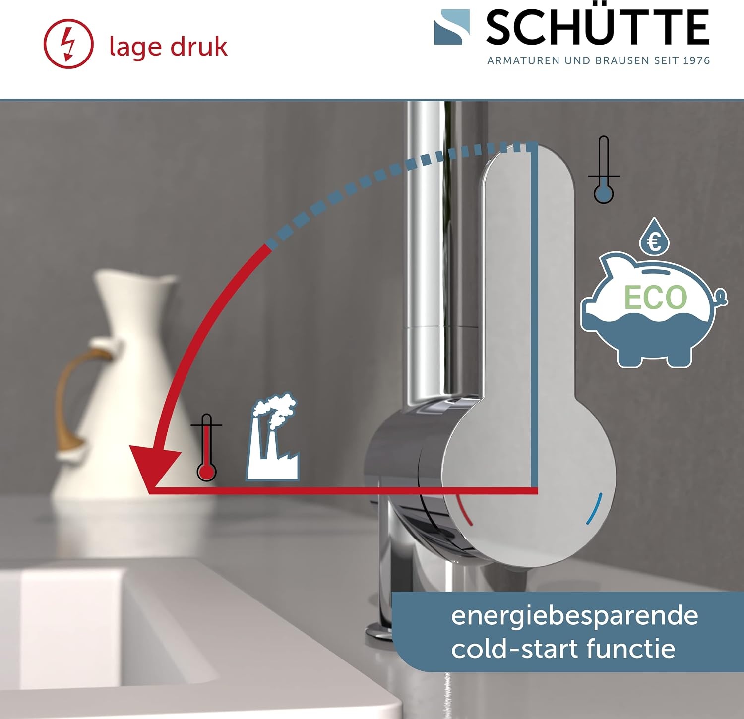 Keukenkraan met uittrekbare douche, chroom - 34% korting!