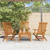 3 Massief Teakhouten Tuinstoelen - Nu met 35% Korting!
