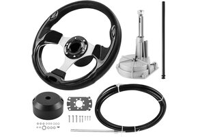 Mechanisch Rotatie Stuursysteem Set 396,24 cm Kabel - Boot/Jacht - Zwart Grijs (L) - 35% Korting