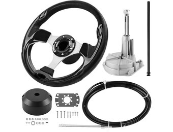 Mechanisch Rotatie Stuursysteem Set 396,24 cm Kabel - Boot/Jacht - Zwart Grijs (L) - 35% Korting