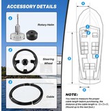 Mechanisch Rotatie Stuursysteem Set 396,24 cm Kabel - Boot/Jacht - Zwart Grijs (L) - 35% Korting