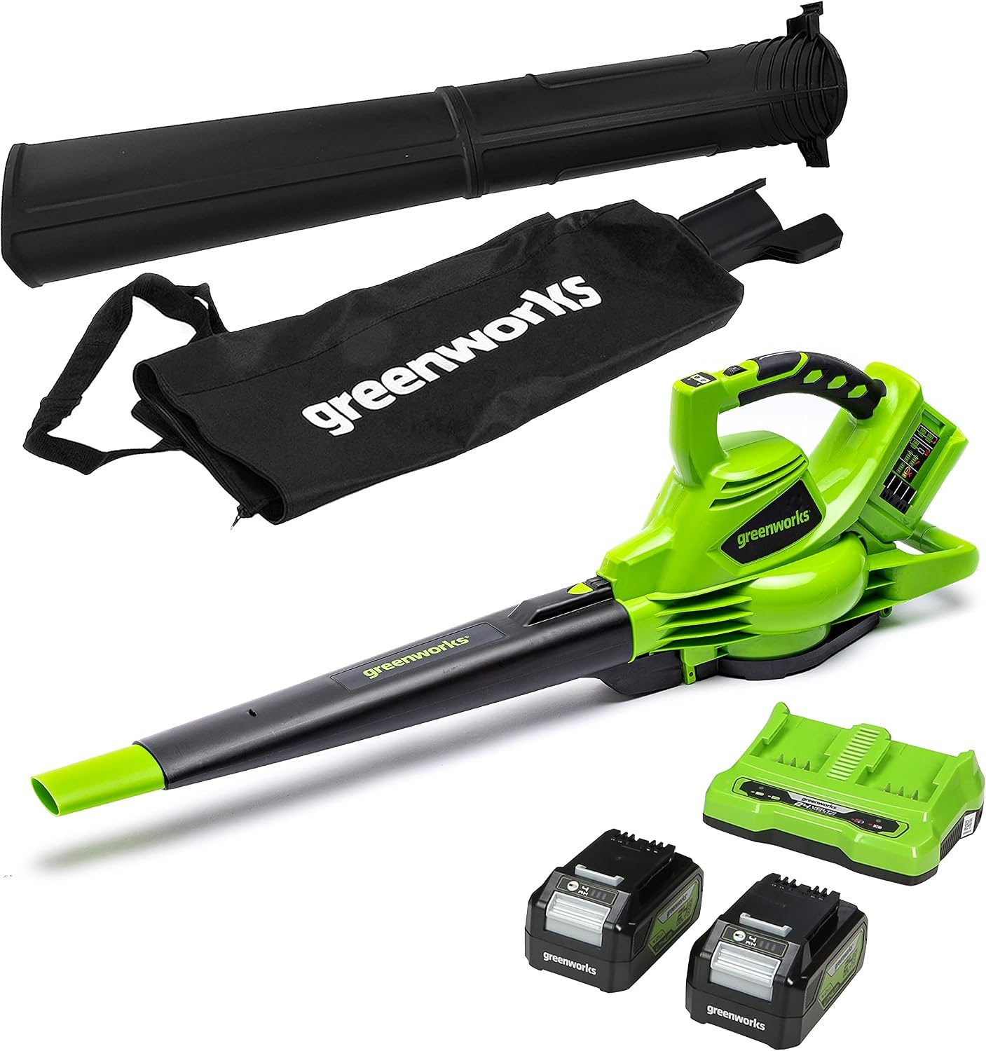 Greenworks Accu Bladblazer/Zuiger 48V (2x24V) 4Ah - 35% Korting - Groen Zwart