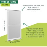 Hor-balkondeur 100x210 cm Wit - Zelfsluitend & Zonder Boren