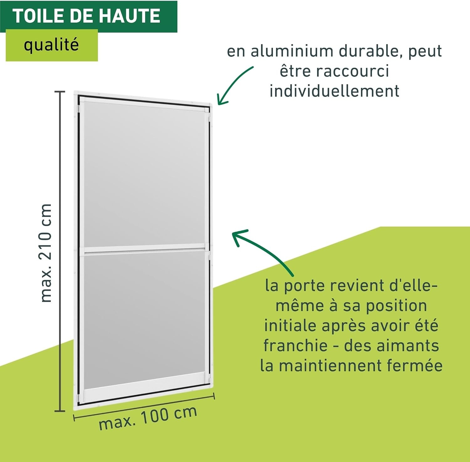 Hor-balkondeur 100x210 cm Wit - Zelfsluitend & Zonder Boren