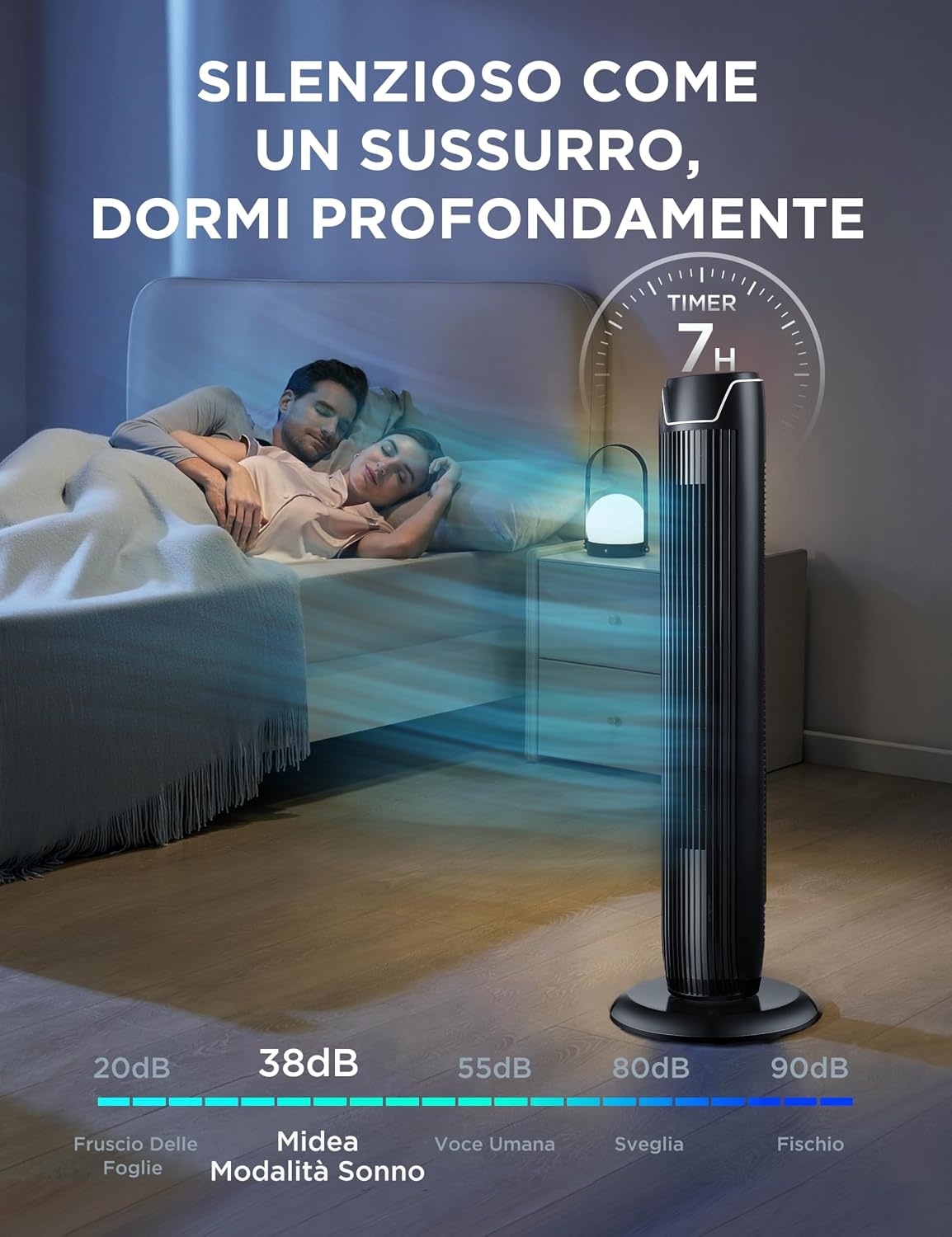 Stille Torenventilator 92cm met Afstandsbediening | 3 Snelheden | Zwart | 54% Korting
