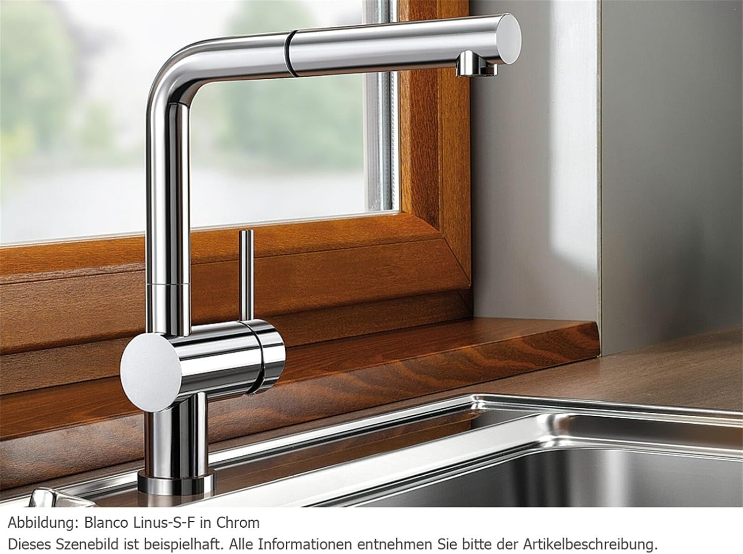 Keukenkraan LINUS-S-F | Chroom met Uittrekbare Douche | 35% Korting