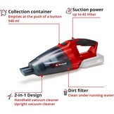 Accu Handstofzuiger 18V Rood Zwart | TE-VC 18 Li Solo | 33% Korting