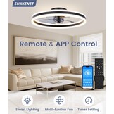 Zwarte Plafondventilator 60cm met LED & Afstandsbediening - 34% Korting