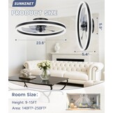 Zwarte Plafondventilator 60cm met LED & Afstandsbediening - 34% Korting