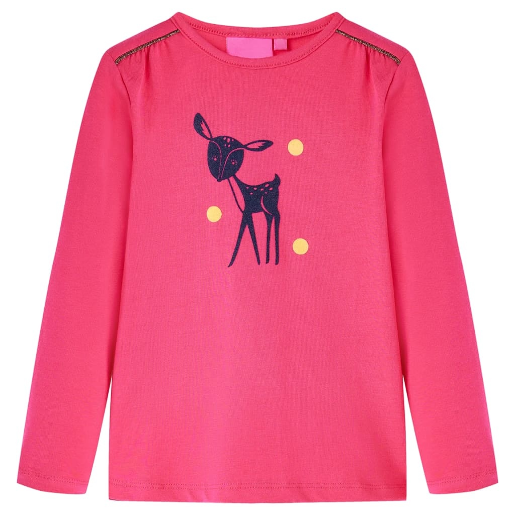 Kindershirt Lange Mouwen Felroze Hertje - 48% Korting