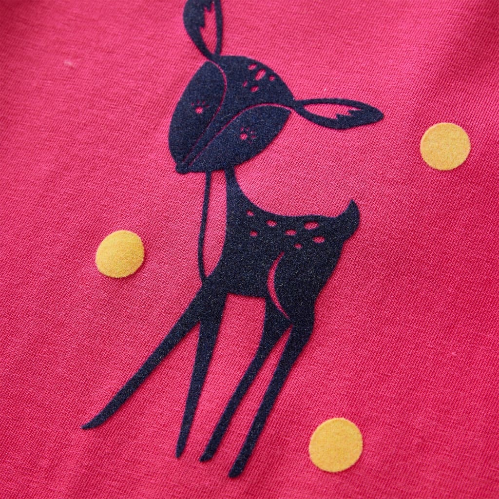 Kindershirt Lange Mouwen Felroze Hertje - 48% Korting