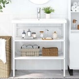 Wastafelframe Wit Ijzer 79x38x83 cm met 34% Korting