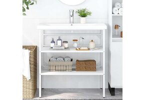 Wastafelframe Wit Ijzer 79x38x83 cm met 34% Korting