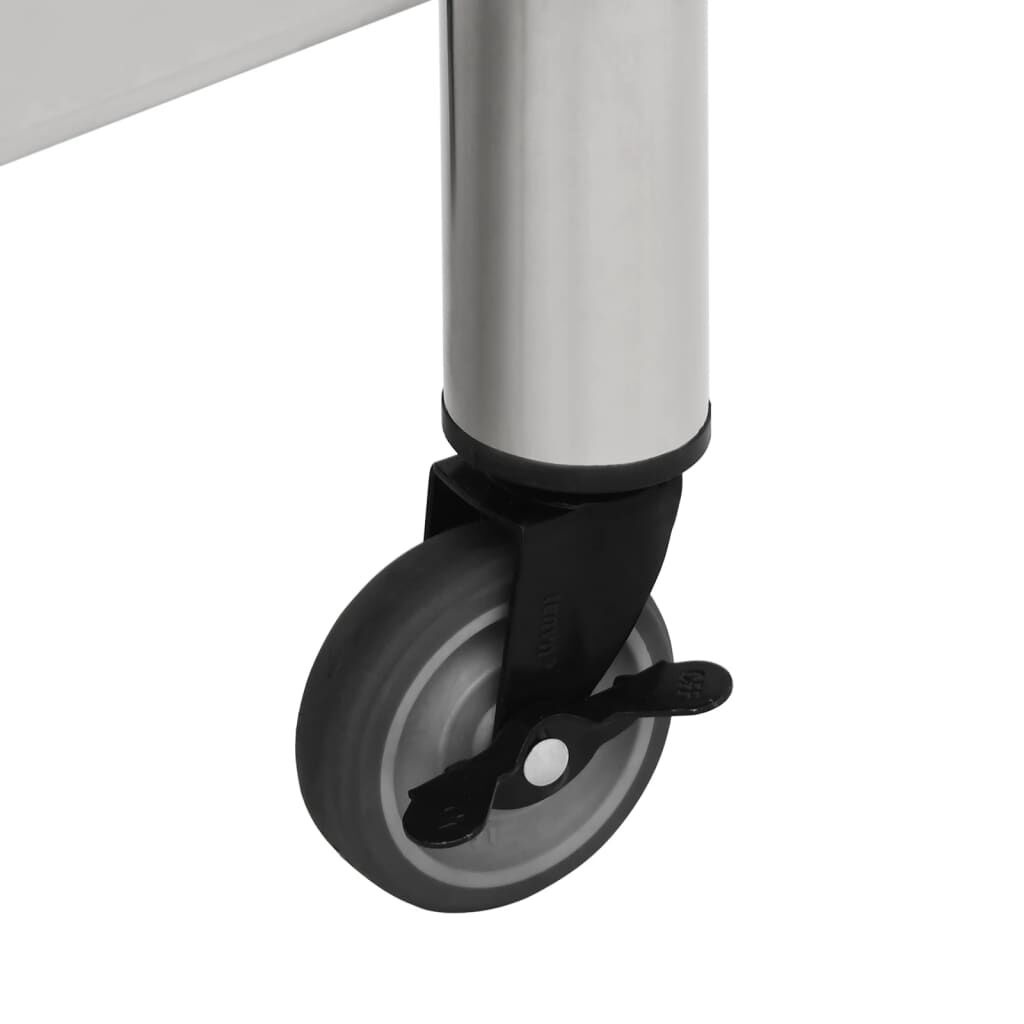 RVS Keukenwerktafel met Wielen 60x30 cm - 54% Korting