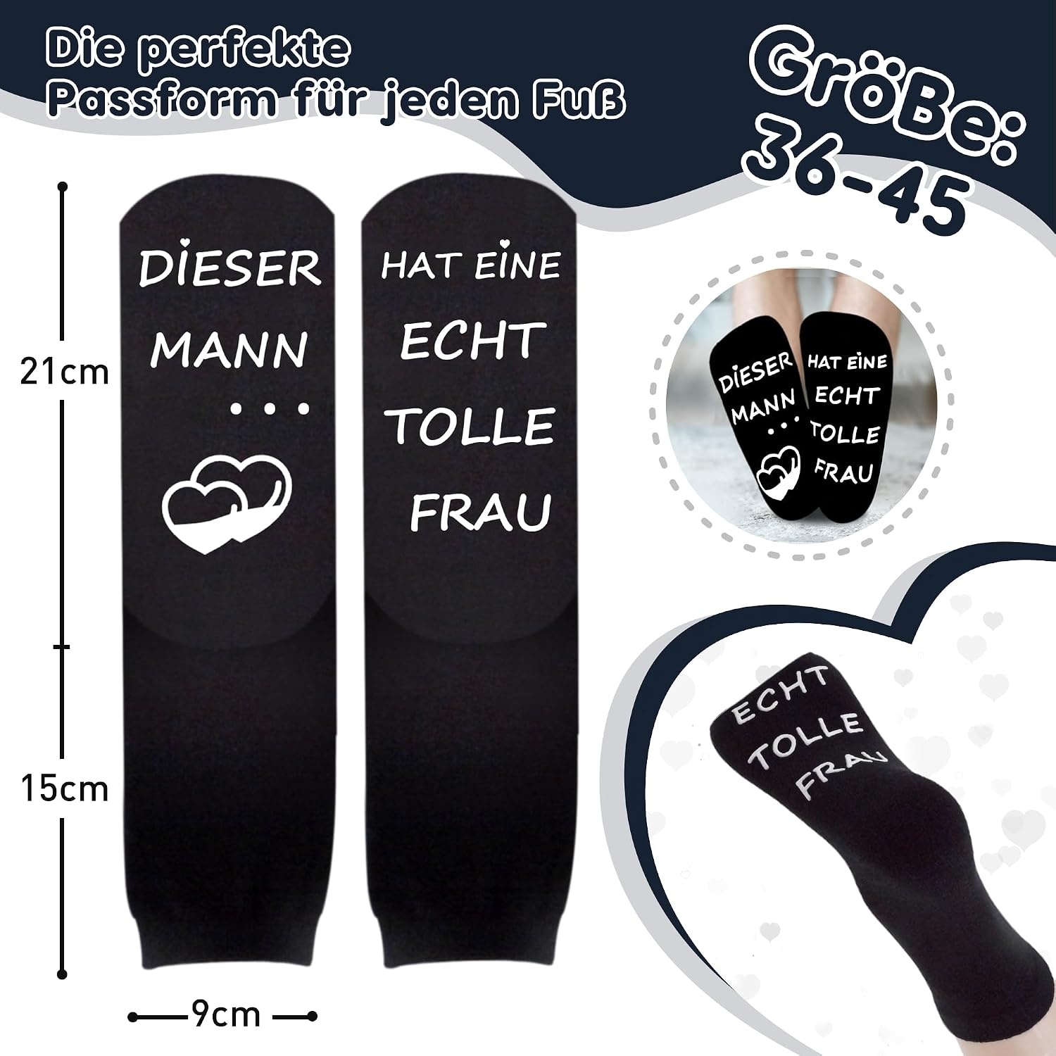 Grappige Sokken EU 39-45 Zwart Heren & EU 35-43 Roze Dames | 50% Korting
