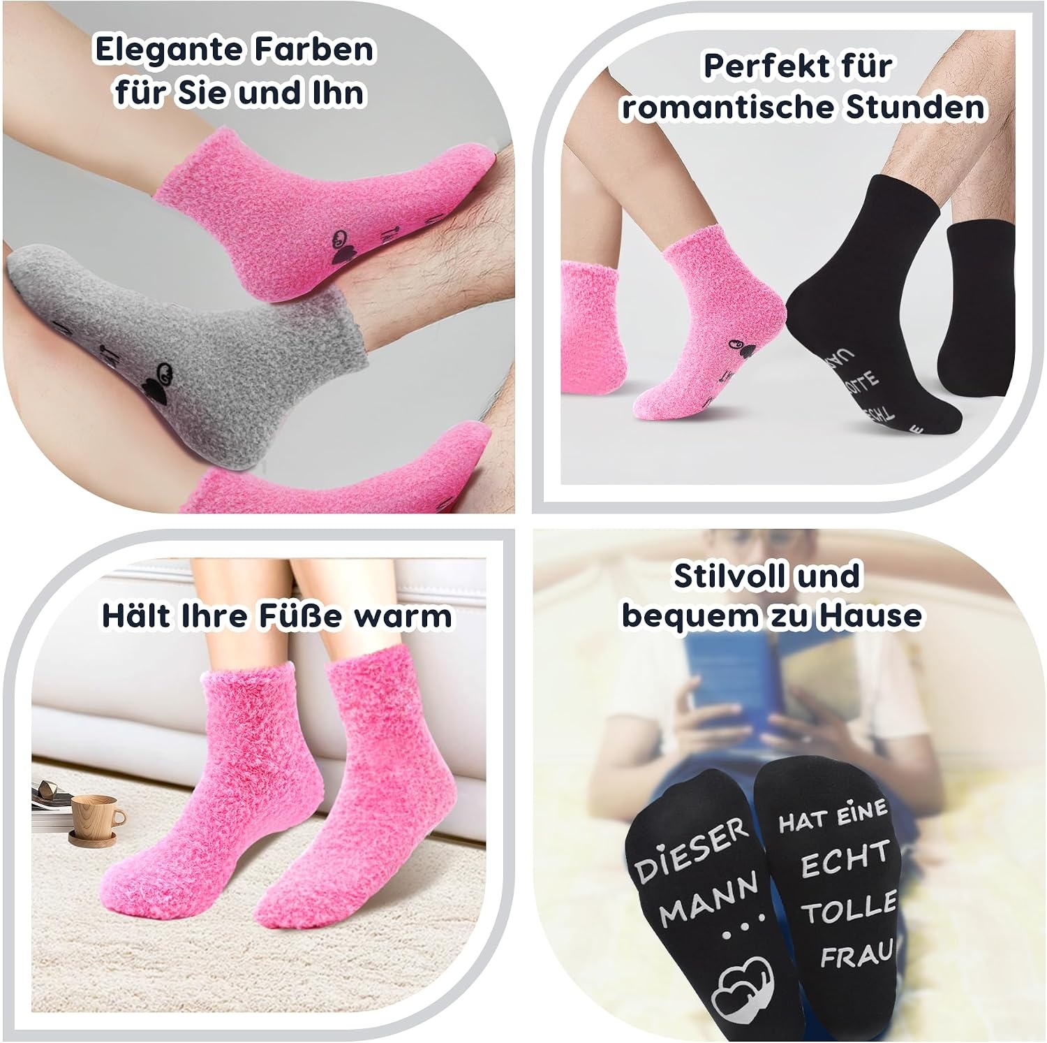 Grappige Sokken EU 39-45 Zwart Heren & EU 35-43 Roze Dames | 50% Korting