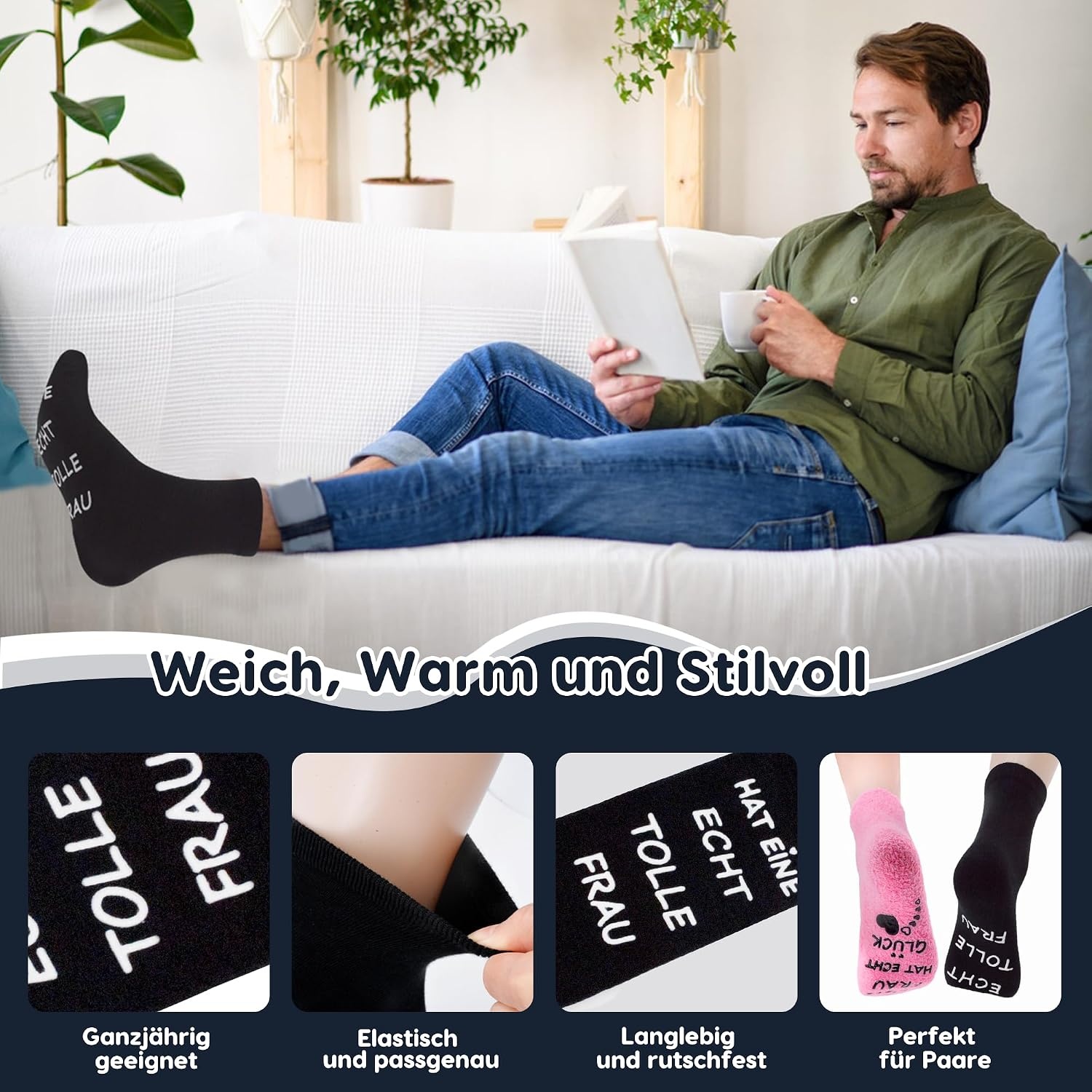 Grappige Sokken EU 39-45 Zwart Heren & EU 35-43 Roze Dames | 50% Korting